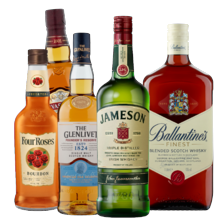 Ballantine's, Glenlivet, Jameson, Four Rose, Chivas
